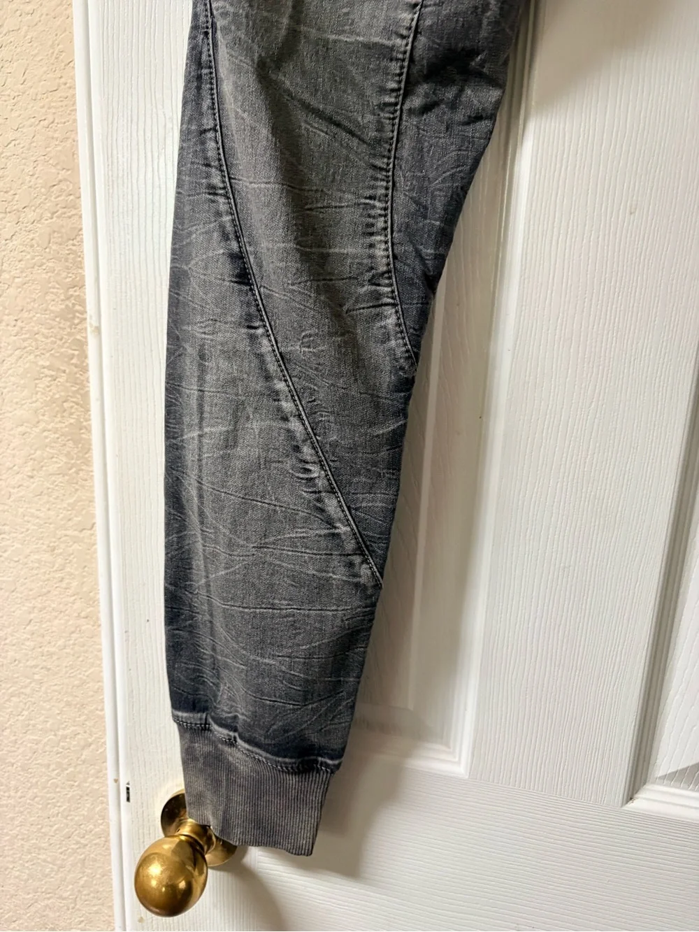 Standards & Practices Candice Elastic Waist Black Denim Knit Skinny Pants Large